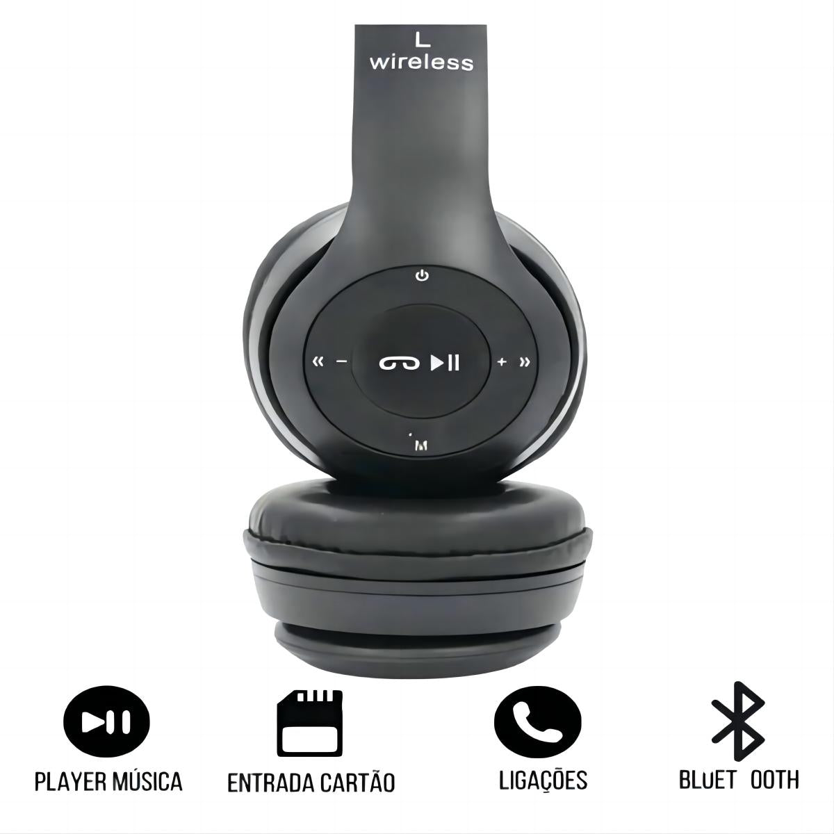Fone De Ouvido Sem Fio Headphone Bluetooth Estéreo para Celular